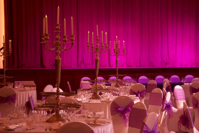 Assembly hall - pink dining theme 
