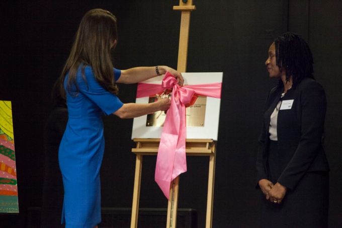 Duchess of Cambridge's visit to Northolt High School: Duchess unveils art work